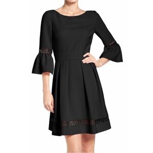 Eliza J Black A-Line Cocktail Dress with Bell Sleeves